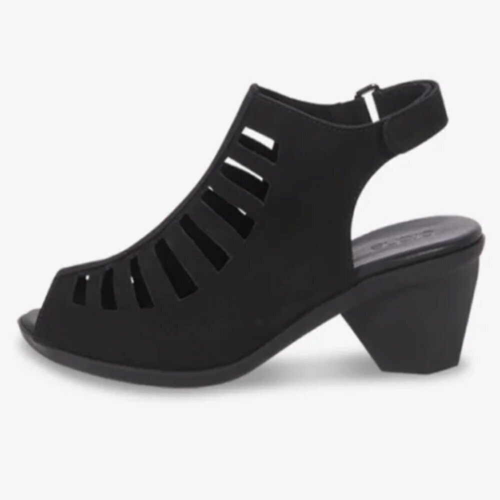 ARCHE “ENEXOR” Black Strappy Nubuck Leather upper Slingback Low Heels - US8/EU39